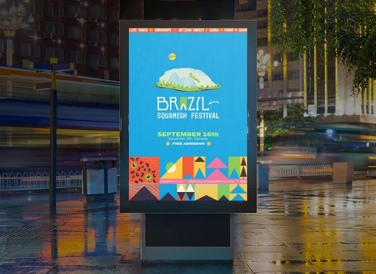 Danielle Gracioso Graphic Designer Vancouver BC Canada – Visual identity Brazil in Squamish Festival by Danielle Gracioso