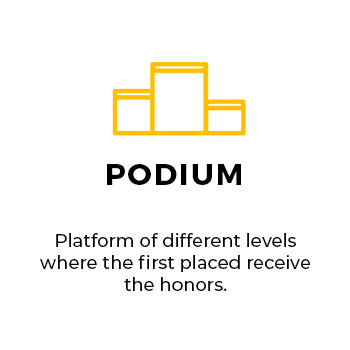 Danielle Gracioso Graphic Designer Vancouver BC Canada – Memorial Projeto Esporte Podium: A platform of different levels where the first-placed receives the honors.